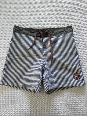 Of One Sea Pinstriped Men's Swim Board Shorts